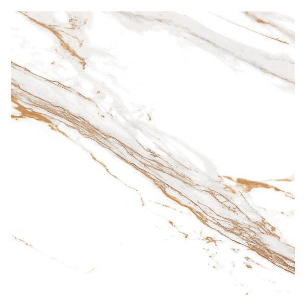 Porcelanato Marmorizado Polido Borda Reta Interno 71x71cm Max Calacata Oro Lux P71252 Artens - Imagem 4